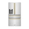 Autograph Edition 36 In. 21.6 Cu. Ft. Counter-depth French Door Refrigerator With Water And Ice Dispenser In Fingerprint-resistant Stainless Steel With Champagne Bronze Modern Handles