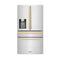 Autograph Edition 36 In. 21.6 Cu. Ft. Counter-depth French Door Refrigerator With Water And Ice Dispenser In Fingerprint-resistant Stainless Steel With Polished Gold Modern Handles