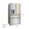 Autograph Edition 36 In. 21.6 Cu. Ft. Counter-depth French Door Refrigerator With Water And Ice Dispenser In Fingerprint-resistant Stainless Steel With Polished Gold Traditional Handles