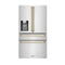 Autograph Edition 36 In. 21.6 Cu. Ft. Counter-depth French Door Refrigerator With Water And Ice Dispenser In Fingerprint-resistant Stainless Steel With Polished Gold Traditional Handles