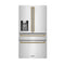 Autograph Edition 36 In. 21.6 Cu. Ft. Counter-depth French Door Refrigerator With Water And Ice Dispenser In Fingerprint-resistant Stainless Steel With Polished Gold Helix Handles