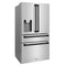 Autograph Edition 36 In. 21.6 Cu. Ft. Counter-depth French Door Refrigerator With Water And Ice Dispenser In Fingerprint-resistant Stainless Steel With Matte Black Traditional Handles