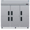 Refrigerator, Three Section Upright, Half Stainless Doors with Lock