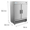 54 in. Two-Door Reach-In Freezer 47 cu ft.