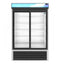 Refrigerator, Two Section Glass Door Merchandiser – Silver Exterior