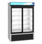 Refrigerator, Two Section Glass Door Merchandiser – Silver Exterior