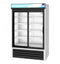 Refrigerator, Two Section Glass Door Merchandiser – Silver Exterior