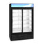 Refrigerator, Two Section Glass Door Merchandiser – Black Exterior