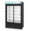 Refrigerator, Two Section Glass Door Merchandiser – Black Exterior