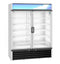 Refrigerator, Two Section Glass Door Merchandiser – Silver Exterior