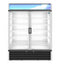 Refrigerator, Two Section Glass Door Merchandiser – Silver Exterior