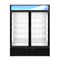 Refrigerator, Two Section Glass Door Merchandiser – Black Exterior