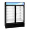 Refrigerator, Two Section Glass Door Merchandiser – Black Exterior
