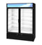 Refrigerator, Two Section Glass Door Merchandiser – Black Exterior