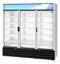 Refrigerator, Three Section Glass Door Merchandiser – Silver Exterior