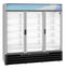 Refrigerator, Three Section Glass Door Merchandiser – Silver Exterior