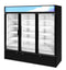 Refrigerator, Three Section Glass Door Merchandiser – Black Exterior