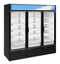 Refrigerator, Three Section Glass Door Merchandiser – Black Exterior