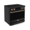 36 Inch Professional Electric Range With Tilt Panel Touch Control In Black/bronze Gordon Ramsay Series