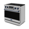 36 Inch Professional Electric Range With Tilt Panel Touch Control In Stainless Steel/navy Blue Gordon Ramsay Series