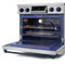 36 Inch Professional Electric Range With Tilt Panel Touch Control In Stainless Steel/navy Blue Gordon Ramsay Series