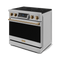 36 Inch Professional Electric Range With Tilt Panel Touch Control In Stainless Steel/bronze Gordon Ramsay Series