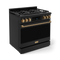36 Inch Professional Gas Range With Tilt Panel Touch Control In Black/bronze Gordon Ramsay Series