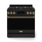36 Inch Professional Gas Range With Tilt Panel Touch Control In Black/bronze Gordon Ramsay Series