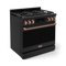 36 Inch Professional Gas Range With Tilt Panel Touch Control In Black/rose Gold Gordon Ramsay Series
