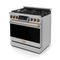 36 Inch Professional Gas Range With Tilt Panel Touch Control In Stainless Steel/bronze Gordon Ramsay Series