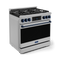 36 Inch Professional Lp Range With Tilt Panel Touch Control In Stainless Steel/navy Blue| Gordon Ramsay Series