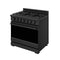 36 Inch Professional Gas Range With Precision Knob Control In Black Gordon Ramsay Series