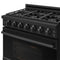 36 Inch Professional Gas Range With Precision Knob Control In Black Gordon Ramsay Series