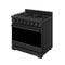 36 Inch Professional Liquid Propane Range With Precision Knob Control In Black Gordon Ramsay Series