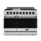48 Inch Professional Gas Range With Pro-style Knobs In Stainless Steel/black Gordon Ramsay Series