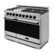 48 Inch Professional Gas Range With Pro-style Knobs In Stainless Steel/black Gordon Ramsay Series