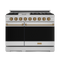 48 Inch Professional Gas Range With Pro-style Knobs In Stainless Steel/bronze Gordon Ramsay Series