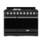 48 Inch Professional Gas Range With Pro-style Knobs In Black/stainless Steel Gordon Ramsay Series
