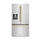 Autograph Edition 36 In. 28.9 Cu. Ft. Standard-depth French Door External Water Dispenser Refrigerator With Dual Ice Maker In Fingerprint-resistant Stainless Steel And Champagne Bronze Traditional Handles