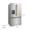 Autograph Edition 36 In. 28.9 Cu. Ft. Standard-depth French Door External Water Dispenser Refrigerator With Dual Ice Maker In Fingerprint-resistant Stainless Steel And Champagne Bronze Traditional Handles