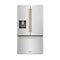 Autograph Edition 36 In. 28.9 Cu. Ft. Standard-depth French Door External Water Dispenser Refrigerator With Dual Ice Maker In Fingerprint-resistant Stainless Steel And Champagne Bronze Traditional Handles