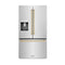 Autograph Edition 36 In. 28.9 Cu. Ft. Standard-depth French Door External Water Dispenser Refrigerator With Dual Ice Maker In Fingerprint-resistant Stainless Steel And Champagne Bronze Traditional Handles