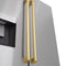 Autograph Edition 36 In. 28.9 Cu. Ft. Standard-depth French Door External Water Dispenser Refrigerator With Dual Ice Maker In Fingerprint-resistant Stainless Steel And Champagne Bronze Traditional Handles