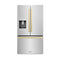 Autograph Edition 36 In. 28.9 Cu. Ft. Standard-depth French Door External Water Dispenser Refrigerator With Dual Ice Maker In Fingerprint-resistant Stainless Steel And Champagne Bronze Modern Handles