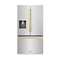 Autograph Edition 36 In. 28.9 Cu. Ft. Standard-depth French Door External Water Dispenser Refrigerator With Dual Ice Maker In Fingerprint-resistant Stainless Steel And Polished Gold Modern Handles