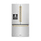 Autograph Edition 36 In. 28.9 Cu. Ft. Standard-depth French Door External Water Dispenser Refrigerator With Dual Ice Maker In Fingerprint-resistant Stainless Steel And Polished Gold Traditional Handles
