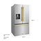 Autograph Edition 36 In. 28.9 Cu. Ft. Standard-depth French Door External Water Dispenser Refrigerator With Dual Ice Maker In Fingerprint-resistant Stainless Steel And Polished Gold Traditional Handles