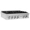 36 In. Classic Gas Rangetop With 6 Burners And Porcelain Cooktop In Stainless Steel