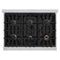 36 In. Classic Gas Rangetop With 6 Burners And Porcelain Cooktop In Stainless Steel
