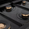 36" Porcelain Gas Stovetop with 6 Gas Brass Burners